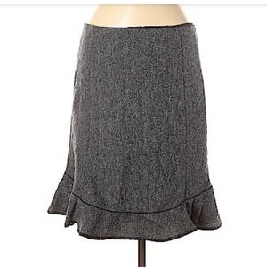 Gap grey herringbone wool casual work skirt